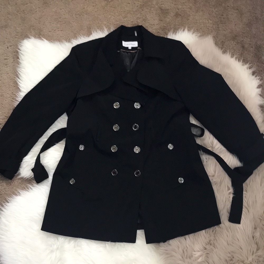 New Calvin Klein Black trench Coat